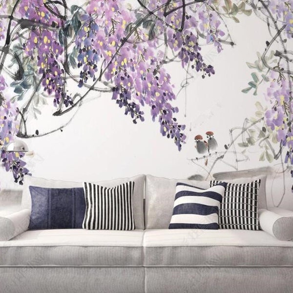 Wisteria Wallpaper - Etsy