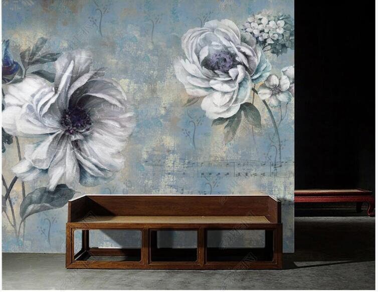 Oil Painting Flowers Floral Wallpaper Wall Mural Abstract - Etsy