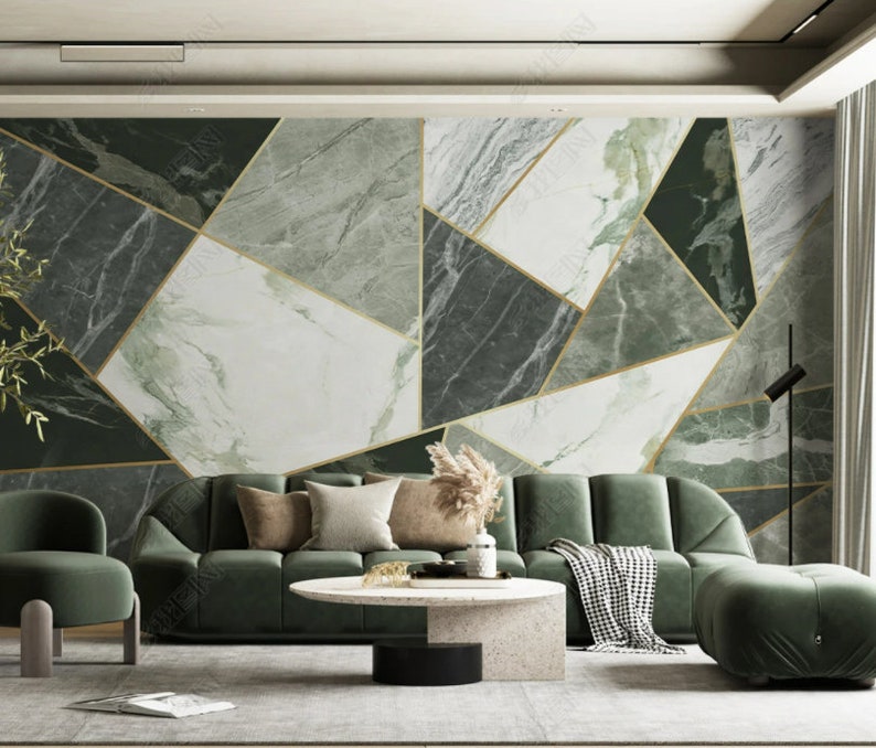 Abstract Modern Marble Wallpaper Wall Mural Nodic Marble Wall Etsy