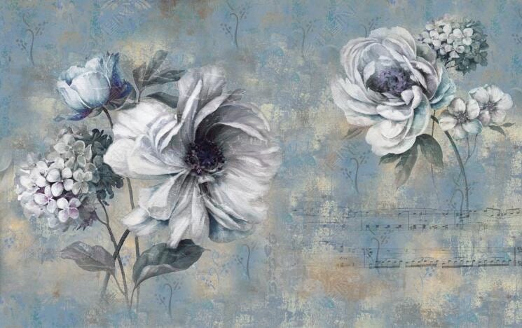 Oil Painting Flowers Floral Wallpaper Wall Mural Abstract - Etsy