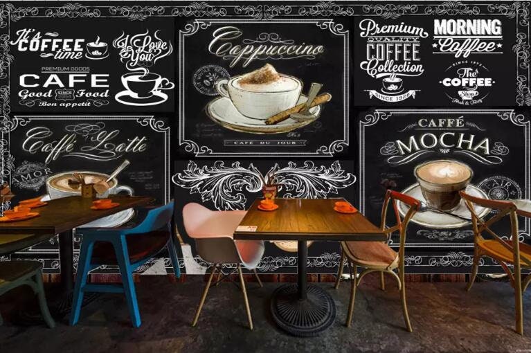 Coffee Shop Coffee Restaurant Wallpaper Mural Wall Decor - Etsy