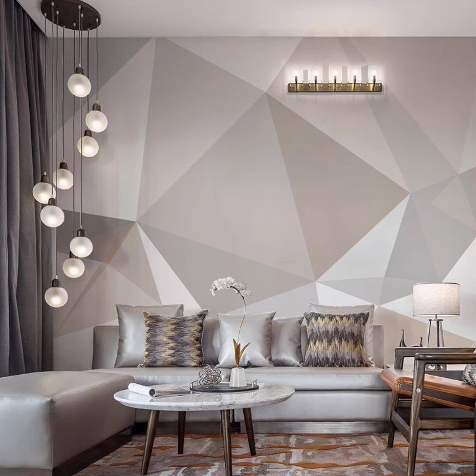 Nordic Modern Geometric Wallpaper Wall Mural for Bedroom Living Room ...