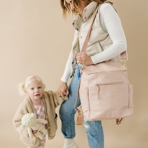 Diaper Bag Travel Work Everyday Vegan Leather Backpack for 