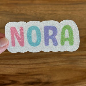 Personalized glitter name sticker