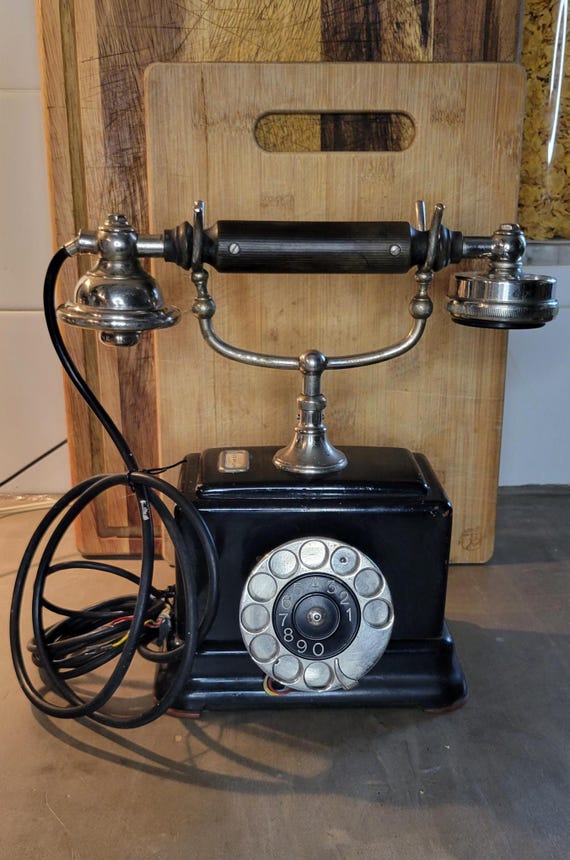 Vintage L.M. Ericsson Rotary Table Phone: 1947 Swedish Design