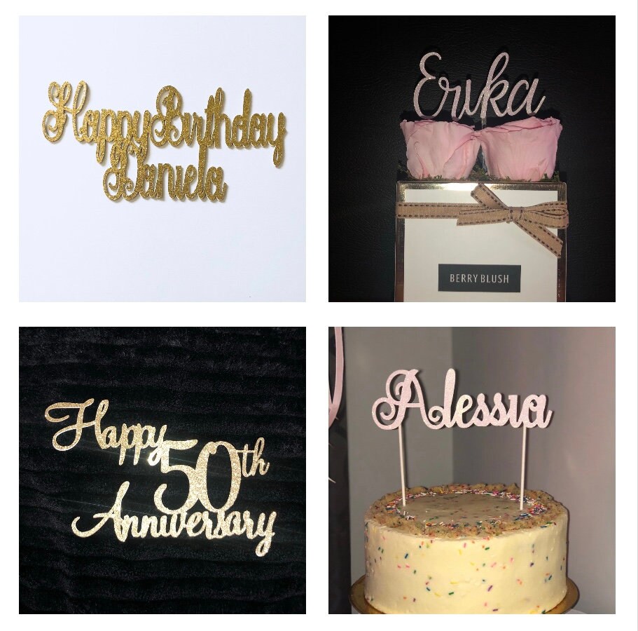 CUSTOMIZABLE TOPPER cardstock cake toppers that are totally Etsy