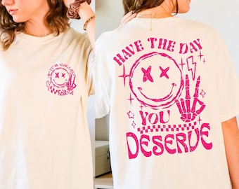 Comfort Colors Karma T-Shirt: Smiley Face Mental Health Tee