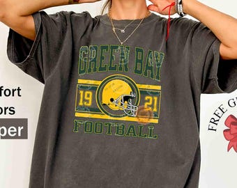 Green Bay Football T-Shirt, Unisex Sports Shirt, Vintage Tailgate Tee, Comfort Colors Game Day