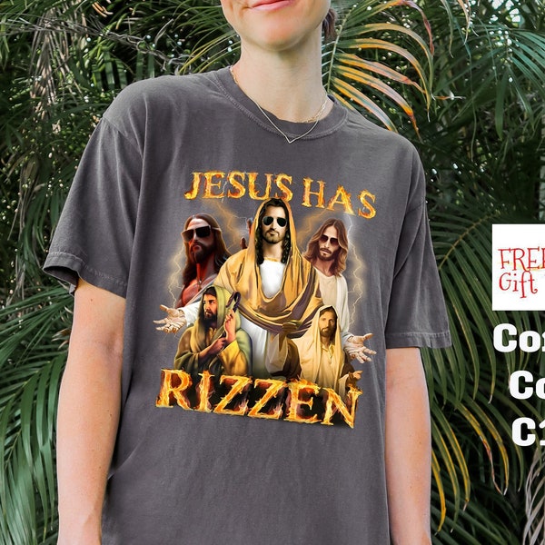 Jesus Bootleg Tee, Jesus Has Rizzen Shirt, Weirdcore Christian Apparel, Unique Church Clothes, Gift For A Friend