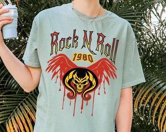 Vintage Rock N Roll Graphic T-shirt, Rock Music World Tour Shirts