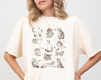 Comfort Colors Trending Cat Breeds Shirt, Funny Cat Shirt, Popular Magical Kitten Shirt, Cat Mom Shirt, Vintage Graphic Shirt, Gifts For Her