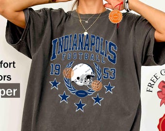Indianapolis Football Comfort Colors Tee, Game Day Shirt