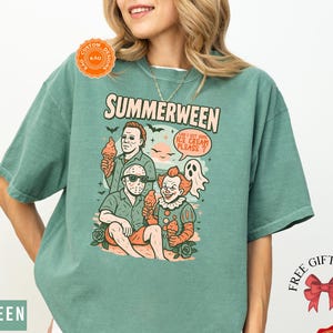 Comfort Colors Retro Summerween Shirt, Horror Movie T-Shirt, Family Vacation Tee, Spooky Ice Cream Top, Trendy Halloween Gifts, Horror Night