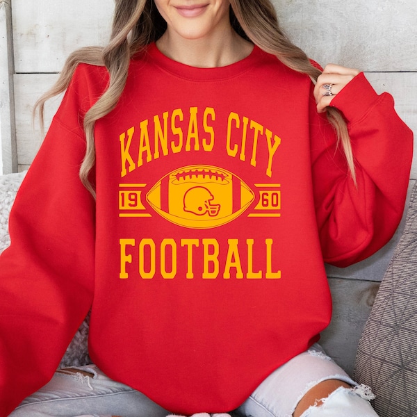 Trendy Kansas City Football Sweatshirt And T-Shirt, Kansas City Football Fan Shirt, Kansas City Football Gift, Go Kansas City Crewneck Shirt