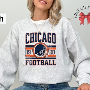 Chicago Football Sweatshirt, Unisex Game Day Crewneck, Chicago Sports Gear, Bear Shirts, Woman Tailgate Party Tops