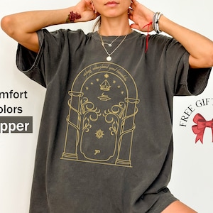 Durin Door T-Shirt, Comfort Colors Shirts, Fantasy Book Tee, Y2K Movie Tee, Bookish Clothes