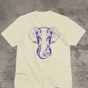 Comfort Colors Vintage Elephant T-Shirt, Streetwear Shirts, Unisex Clothing, Gifts For A Friend, Hand Draw Elephant Tee, Animal Shirts