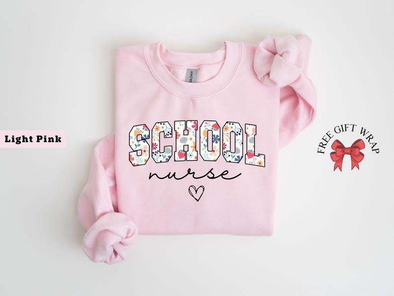 School Nurse Sweatshirt, Nurse Student Crewneck, Floral Medical Crew Shirt, Future Nurse Sweater, Gifts For Nurse, Aesthetic Nurse Clothing