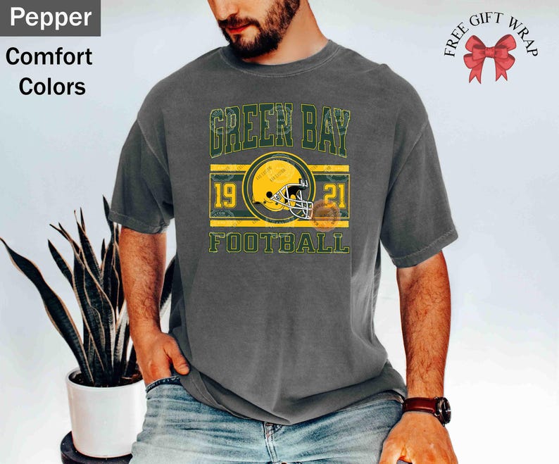 Comfort Colors Green Bay Football T-Shirt, Unisex Football Shirt, Green Bay Football Tee, Game Day T-Shirt, Green Bay Sports Gear For Kids
