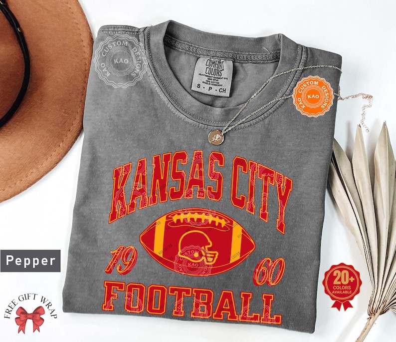 Comfort Colors Kansas City Sports Gear, Football Game Day T-Shirt, Unisex Kansas City Shirts, Gift For Her, Family Matching Tee For Football