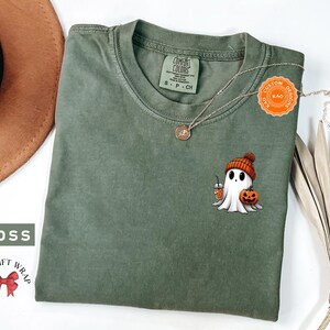 Comfort Colors Ghost Iced Coffee T-Shirt: Spooky Halloween Tee
