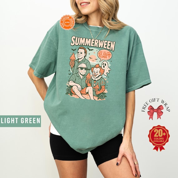 Comfort Colors Summerween T-Shirt: Spooky Ice Cream, Horror Movie Tee