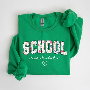 School Nurse Sweatshirt, Nurse Student Crewneck, Floral Medical Crew Shirt, Future Nurse Sweater, Gifts For Nurse, Aesthetic Nurse Clothing