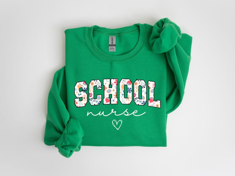 School Nurse Sweatshirt, Nurse Student Crewneck, Floral Medical Crew Shirt, Future Nurse Sweater, Gifts For Nurse, Aesthetic Nurse Clothing