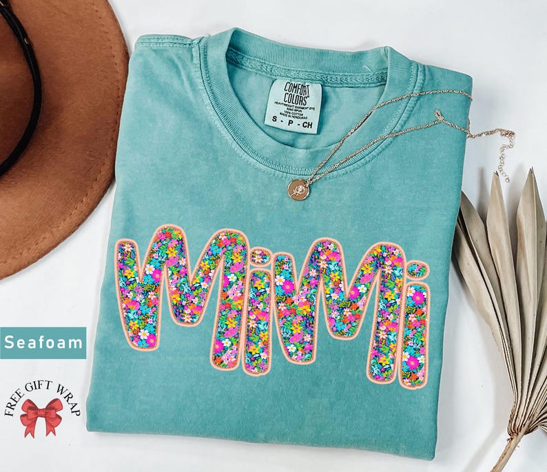 Comfort Colors Floral Mimi T-Shirt, Trending Mimi Shirt, Aesthetic Mimi Tee, Cute Mother Day Gift For Grandma, Spring Flower Mimi Clothing