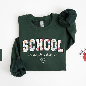 School Nurse Sweatshirt, Nurse Student Crewneck, Floral Medical Crew Shirt, Future Nurse Sweater, Gifts For Nurse, Aesthetic Nurse Clothing