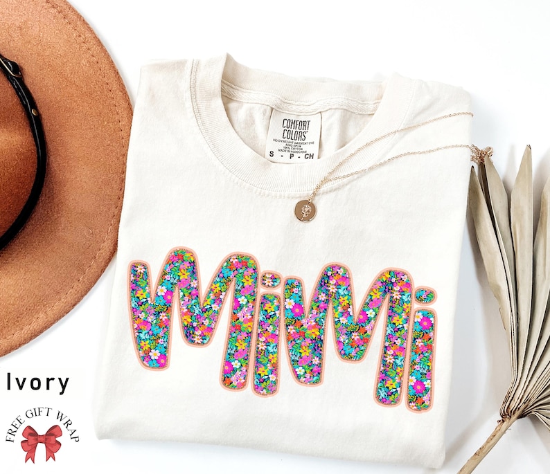 Comfort Colors Floral Mimi T-Shirt, Trending Mimi Shirt, Aesthetic Mimi Tee, Cute Mother Day Gift For Grandma, Spring Flower Mimi Clothing