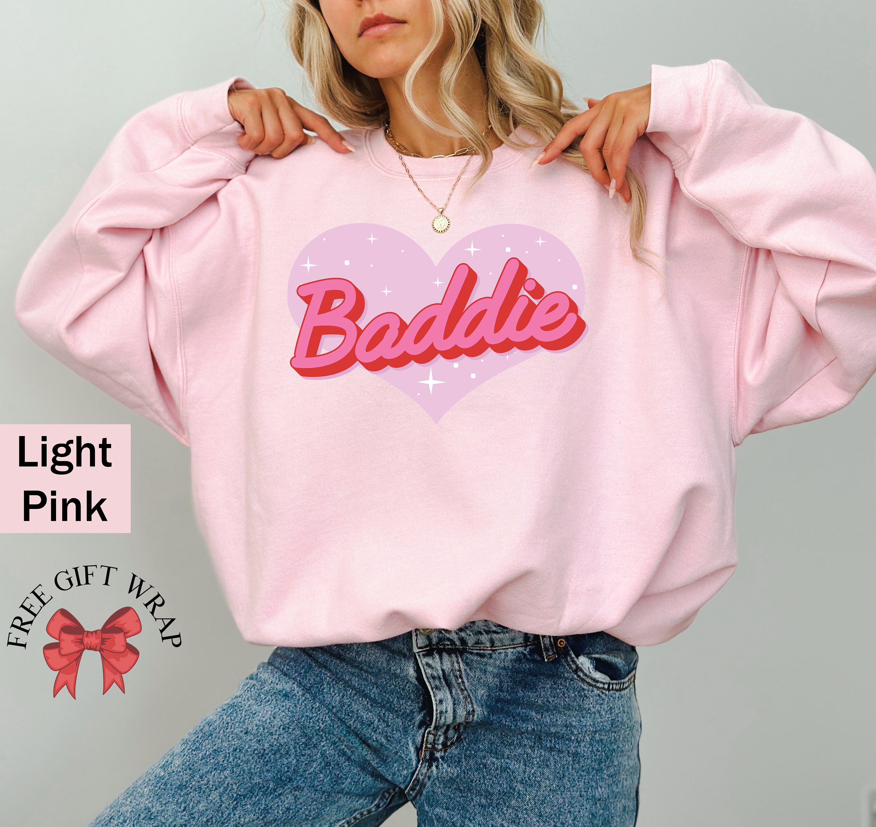 Y2K Hot Pink 'baddie' Sweatshirt, Preppy Teen Girl Style - Etsy Canada