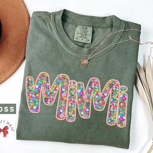 Comfort Colors Floral Mimi T-Shirt, Trending Mimi Shirt, Aesthetic Mimi Tee, Cute Mother Day Gift For Grandma, Spring Flower Mimi Clothing