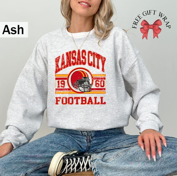 Kansas City Football Sweatshirt, Vintage  Football Crewneck, Chief Sports Apparel, Kansas City Shirt, Game Day Outfit, Gifts For Her