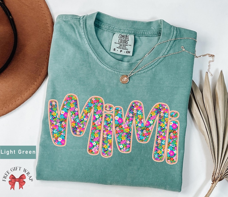 Comfort Colors Floral Mimi T-Shirt, Trending Mimi Shirt, Aesthetic Mimi Tee, Cute Mother Day Gift For Grandma, Spring Flower Mimi Clothing