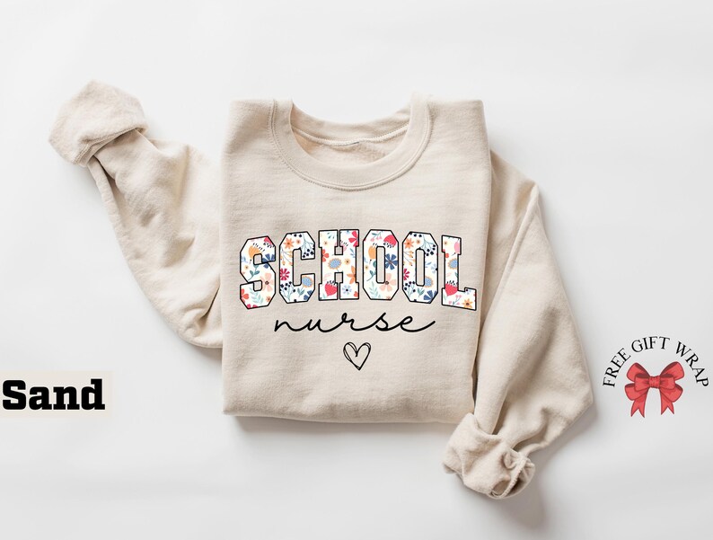 School Nurse Sweatshirt, Nurse Student Crewneck, Floral Medical Crew Shirt, Future Nurse Sweater, Gifts For Nurse, Aesthetic Nurse Clothing