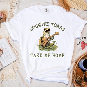 Vintage Frog T-Shirt, Unisex Funny Shirts, Take Me Home T-Shirt, Comfort Colors, 90s Nostalgia Tee, Cottagecore Frog Shirts,  Gifts For