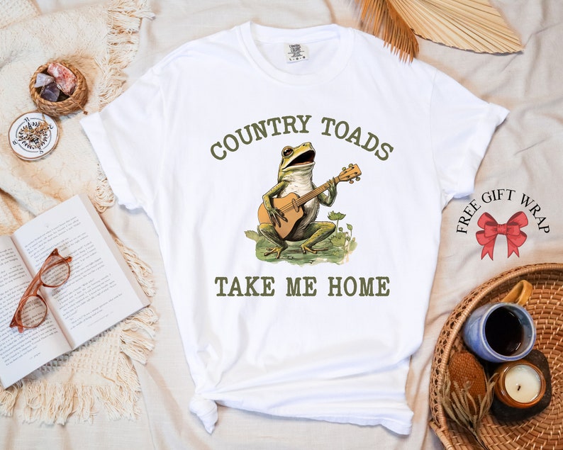 Vintage Frog T-Shirt, Unisex Funny Shirts, Take Me Home T-Shirt, Comfort Colors, 90s Nostalgia Tee, Cottagecore Frog Shirts,  Gifts For