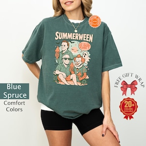 Comfort Colors Retro Summerween Shirt, Horror Movie T-Shirt, Family Vacation Tee, Spooky Ice Cream Top, Trendy Halloween Gifts, Horror Night