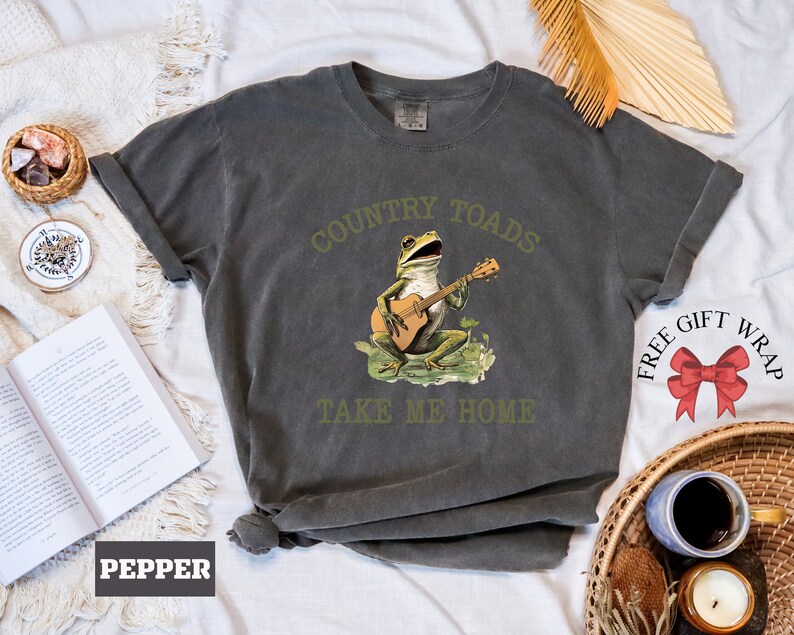 Vintage Frog T-Shirt, Unisex Funny Shirts, Take Me Home T-Shirt, Comfort Colors, 90s Nostalgia Tee, Cottagecore Frog Shirts,  Gifts For