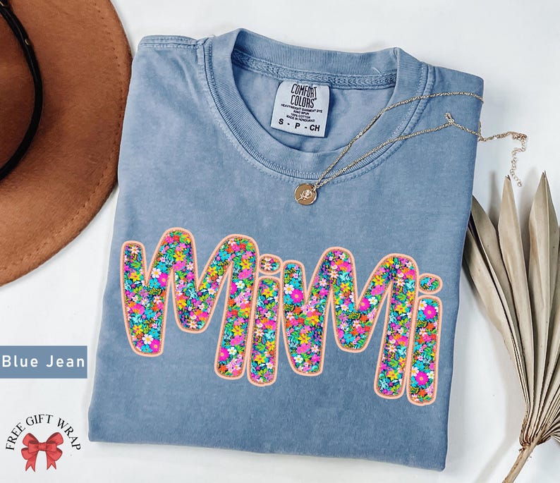 Comfort Colors Floral Mimi T-Shirt, Trending Mimi Shirt, Aesthetic Mimi Tee, Cute Mother Day Gift For Grandma, Spring Flower Mimi Clothing