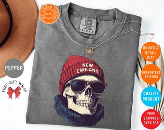 New England Football Mascot T-Shirt: Comfort Colors Patriot Game Day Tee, Football Sports Gear