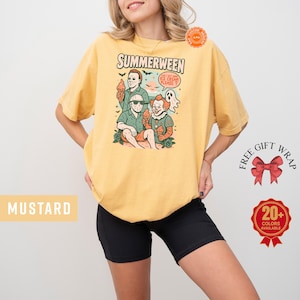 Comfort Colors Retro Summerween Shirt, Horror Movie T-Shirt, Family Vacation Tee, Spooky Ice Cream Top, Trendy Halloween Gifts, Horror Night