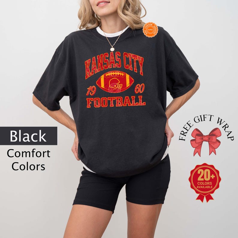 Comfort Colors Kansas City Sports Gear, Football Game Day T-Shirt, Unisex Kansas City Shirts, Gift For Her, Family Matching Tee For Football