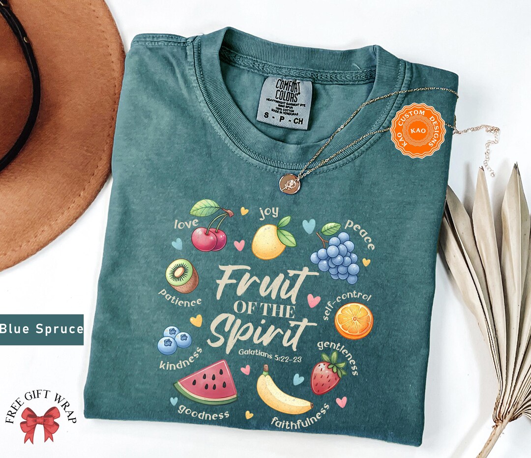 Comfort Colors Fruit of the Spirit T-shirt: Christian Bible Verse Tee ...