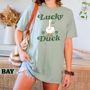 Comfort Colors Funny Luck Duck T-Shirt, Funny St Patrick's Tee, St Patty's Shirt, Irish Party T-Shirt, Woman Irish Clothing, Lucky Outfit