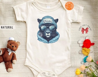 Panther Mascot Kids Shirts, Carolina Baby Bodysuit, Toddler Sports Gear, Youth Game Day Tee