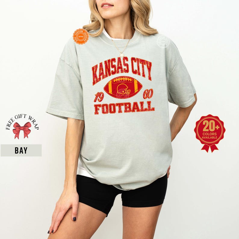 Comfort Colors Kansas City Sports Gear, Football Game Day T-Shirt, Unisex Kansas City Shirts, Gift For Her, Family Matching Tee For Football