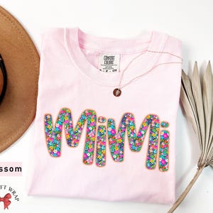 Comfort Colors Floral Mimi T-Shirt, Trending Mimi Shirt, Aesthetic Mimi Tee, Cute Mother Day Gift For Grandma, Spring Flower Mimi Clothing