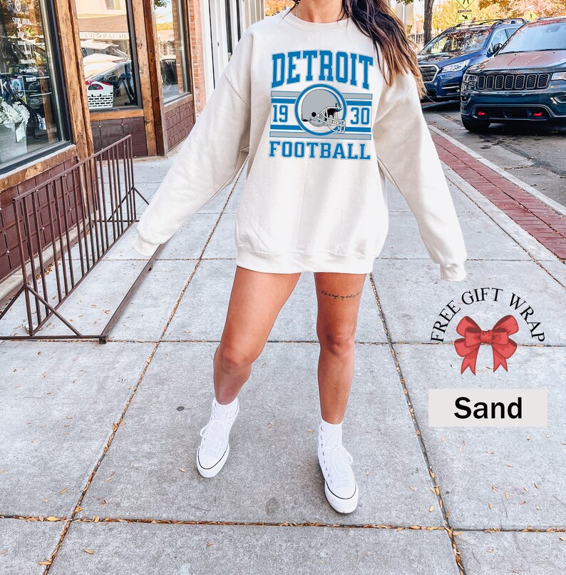 Detroit Football Crewneck Sweatshirt Tshirt and Hoodie, Trendy Detroit